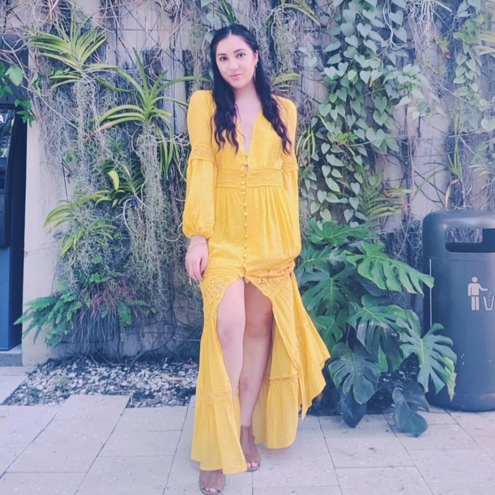 Elegant Yellow Maxi Dress